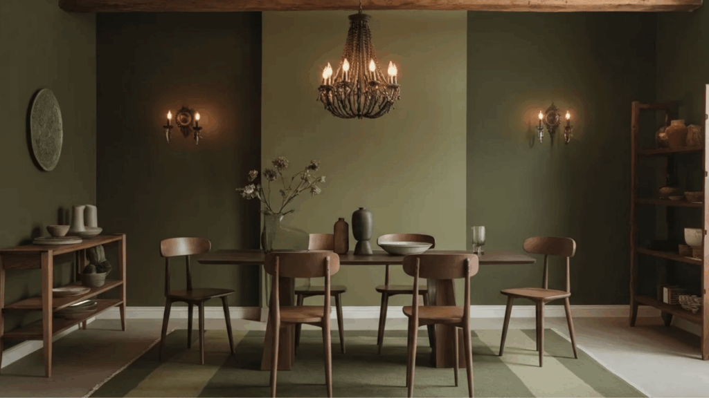 green onyx complimenting shade grown in dining room