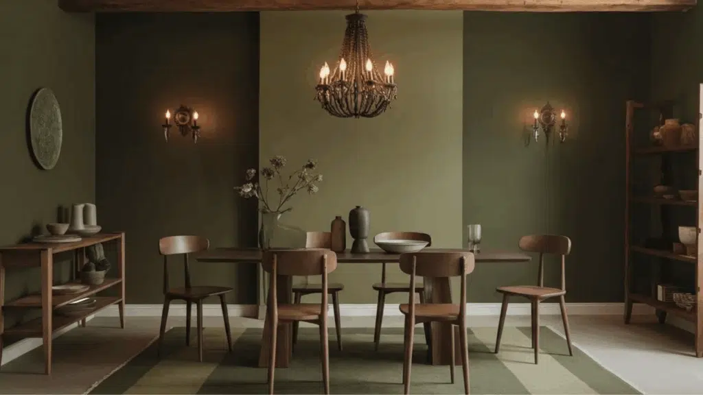 green onyx complimenting shade grown in dining room