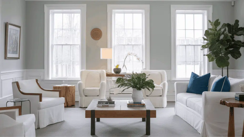 grey-white trim color combination