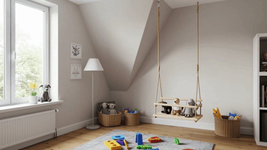 indoor swing hanged from the ceiling