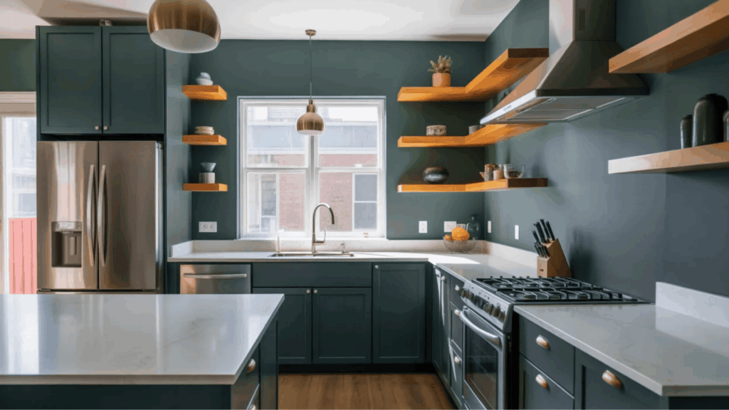 kitchen with sherwin-williams cades color