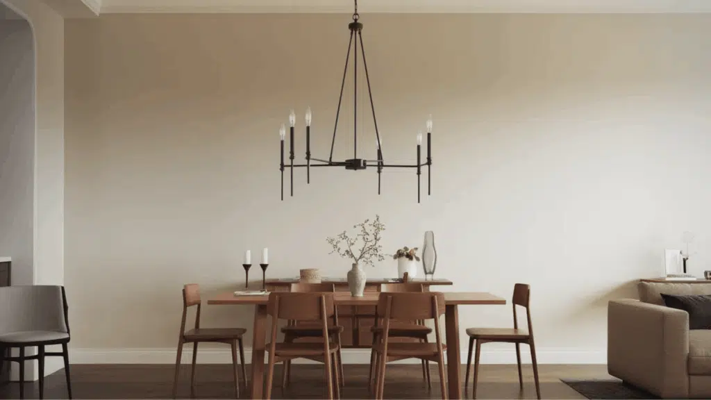 modern victorian chandelier over a dining table