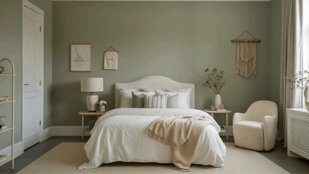 off white-sage green trim color combination