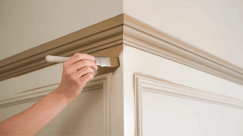 person painting trims of a wall