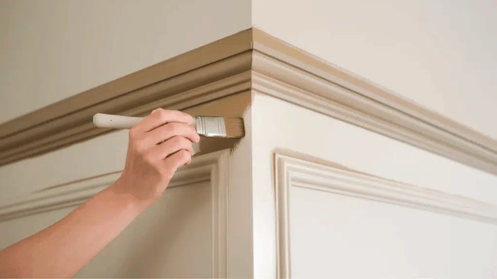 person painting trims of a wall