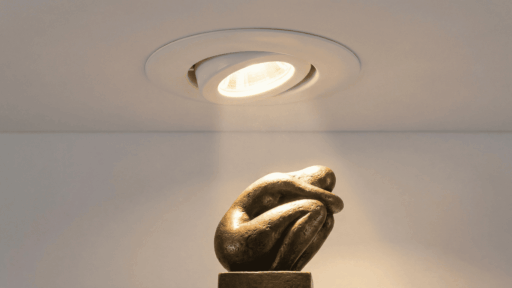 recessed wall lights in ceiling focusing on an art piece