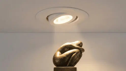 recessed wall lights in ceiling focusing on an art piece