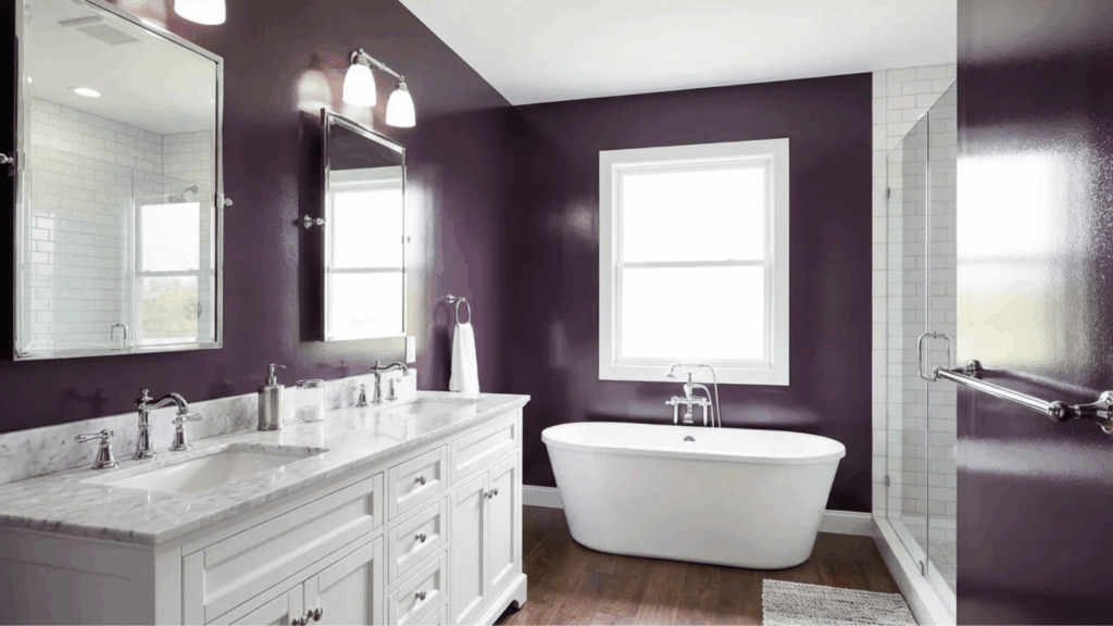 satin finish on bathroom walls