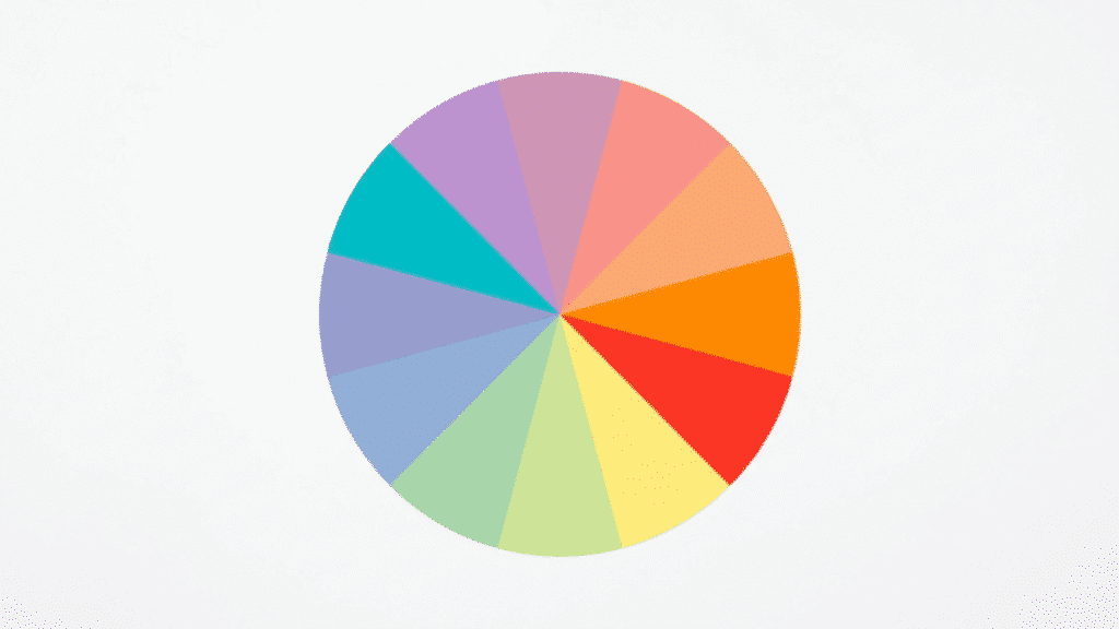 simple color wheel showing a full range of hues arranged in a circular layout on a clean background (1)