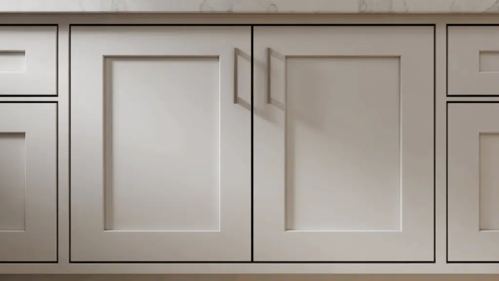 simple recessed panel door with a flat center and clean square frame for a versatile look.