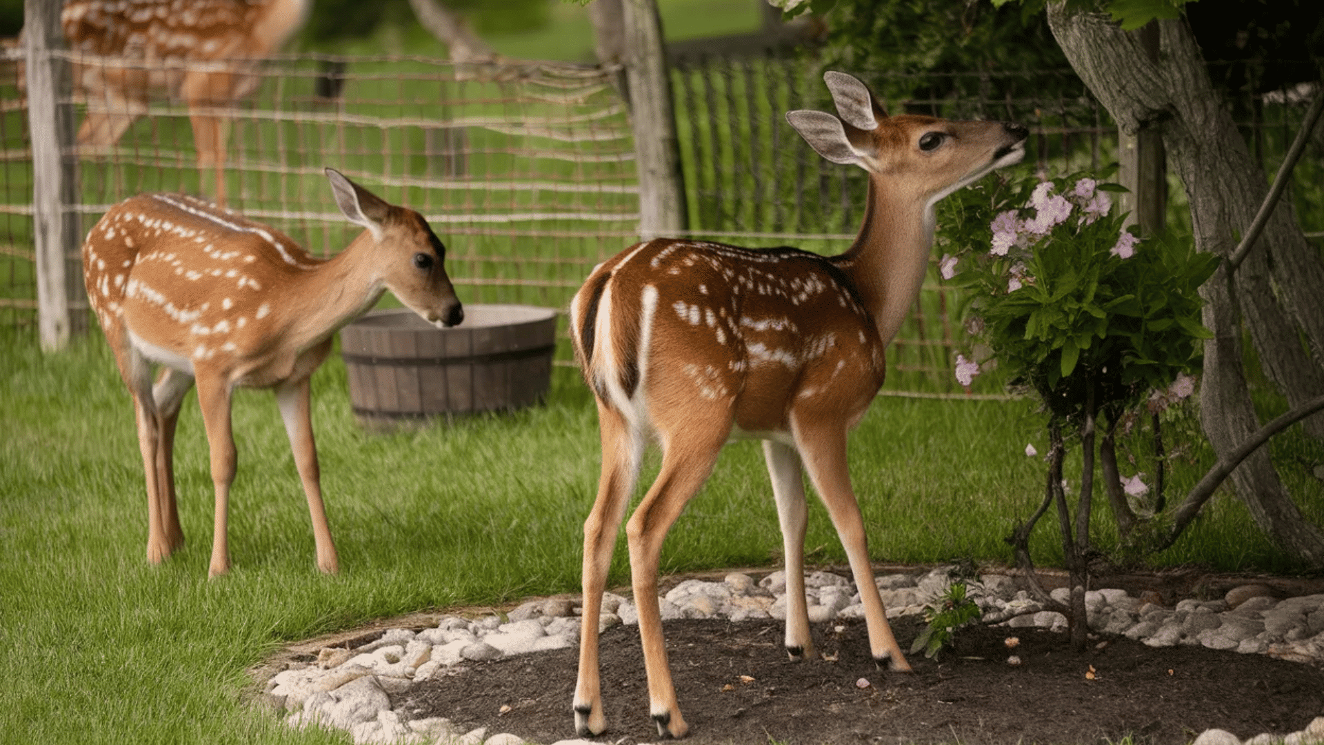 two deer in the garden