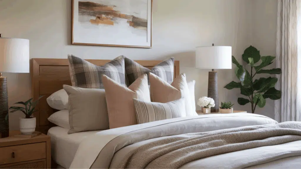 upgraded bedding and pillows