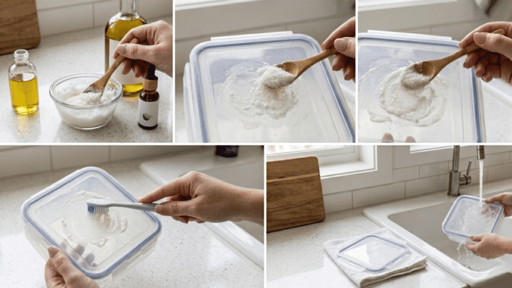 various steps to rewmove by using. baking soda