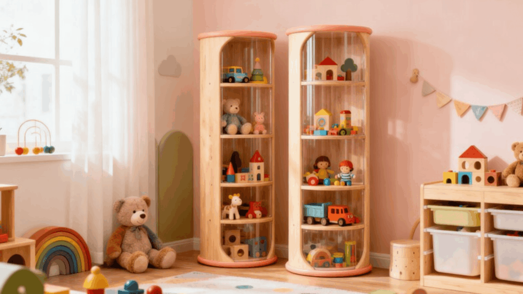 vertical toy storage towers