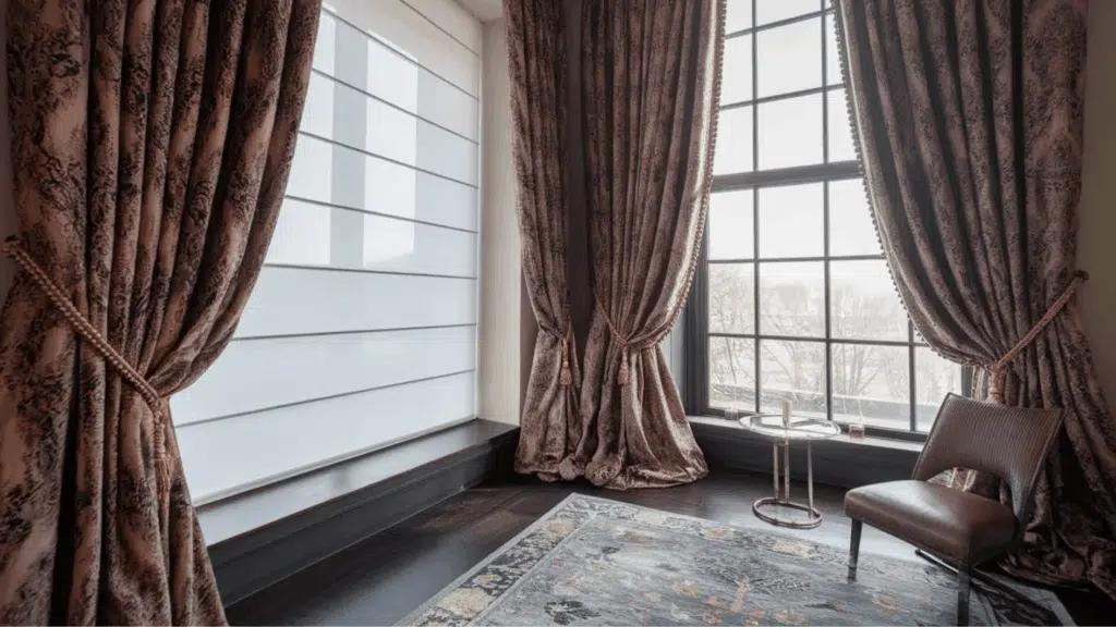 victorian inspired window treatment through drapes