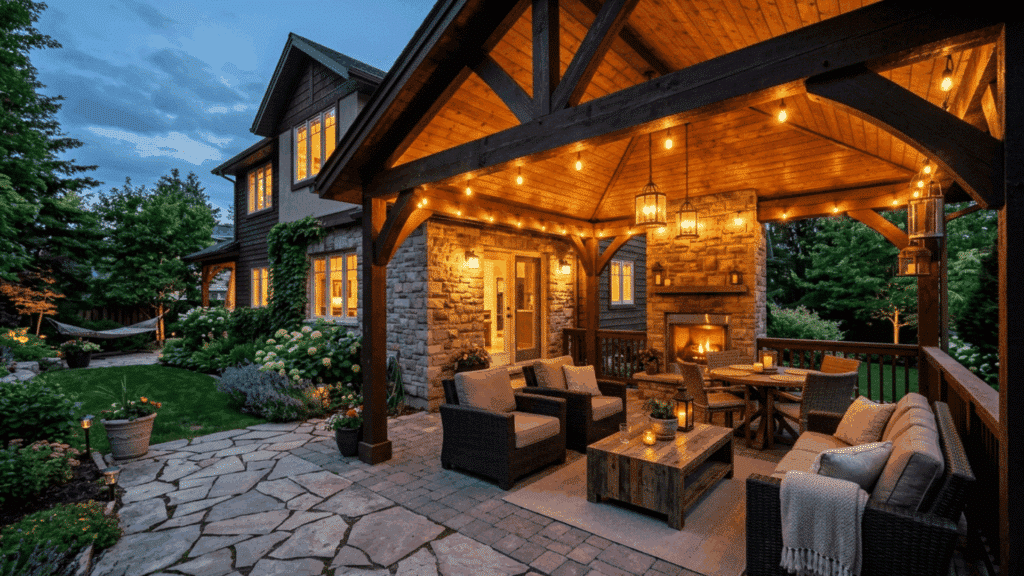 A well-built patio in living area outside and making the overall home feel larger and more functional