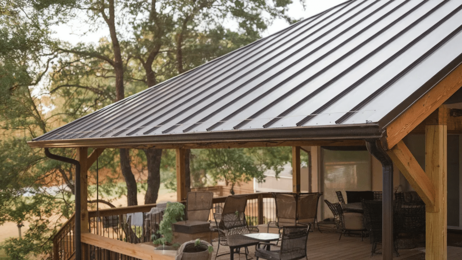 a metal roof that provides durable protection, blending functionality with a sleek and modern aesthetic.