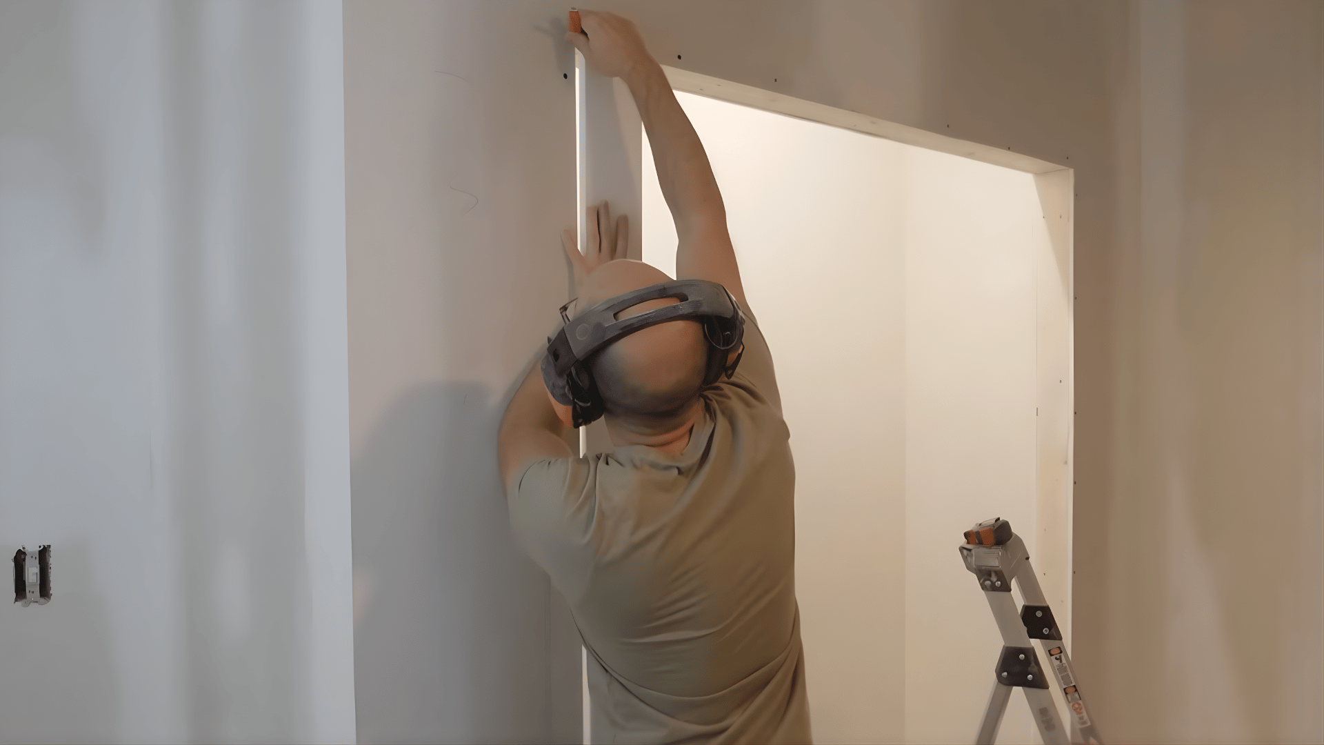 add trim install around door and edges secure properly fill gaps and smooth with caulk