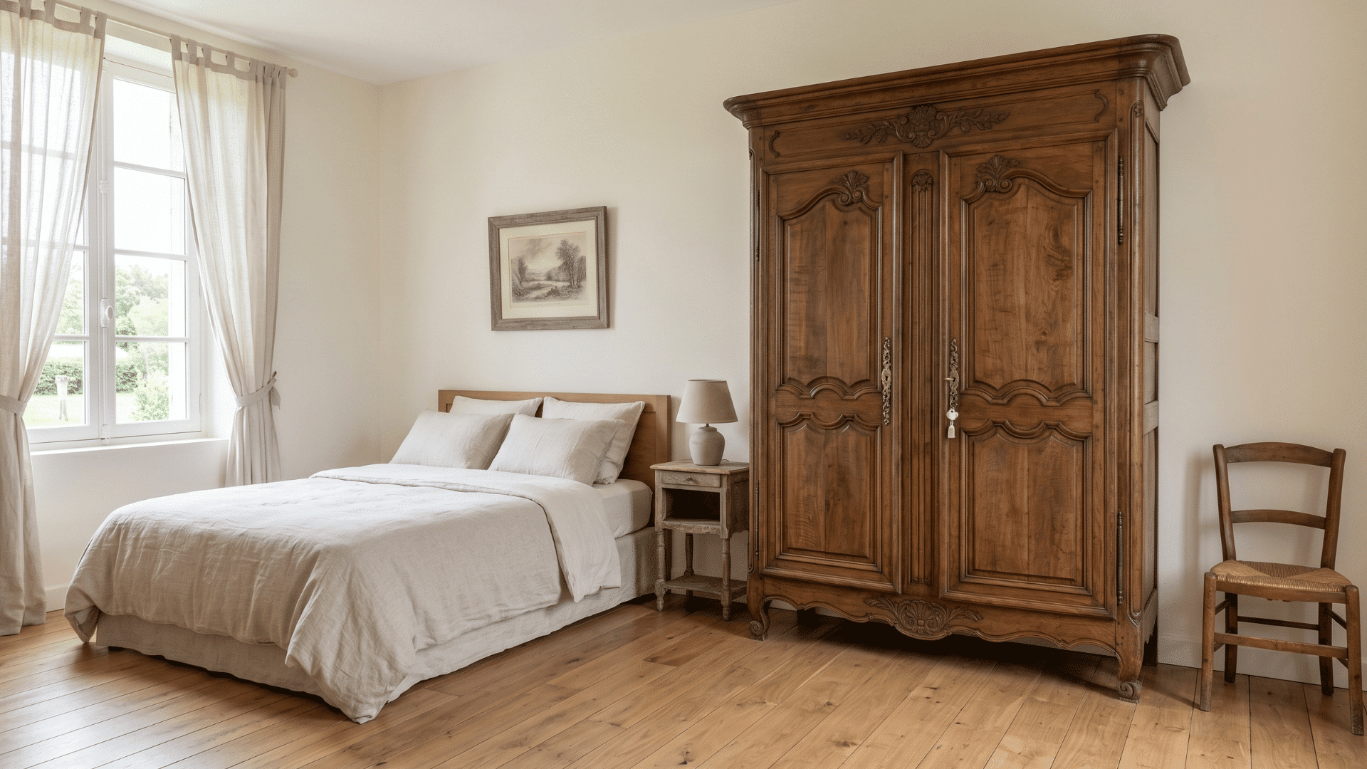 adds warmth and structure with exposed wood beams that create a grounded and natural ceiling detail (1)