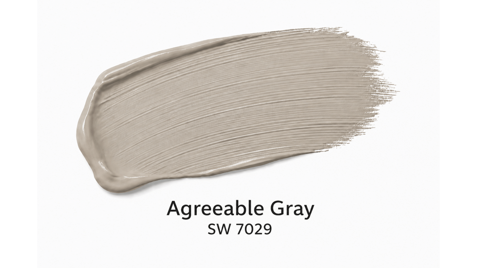 agreeable gray paint swatch with smooth brush stroke on clean white