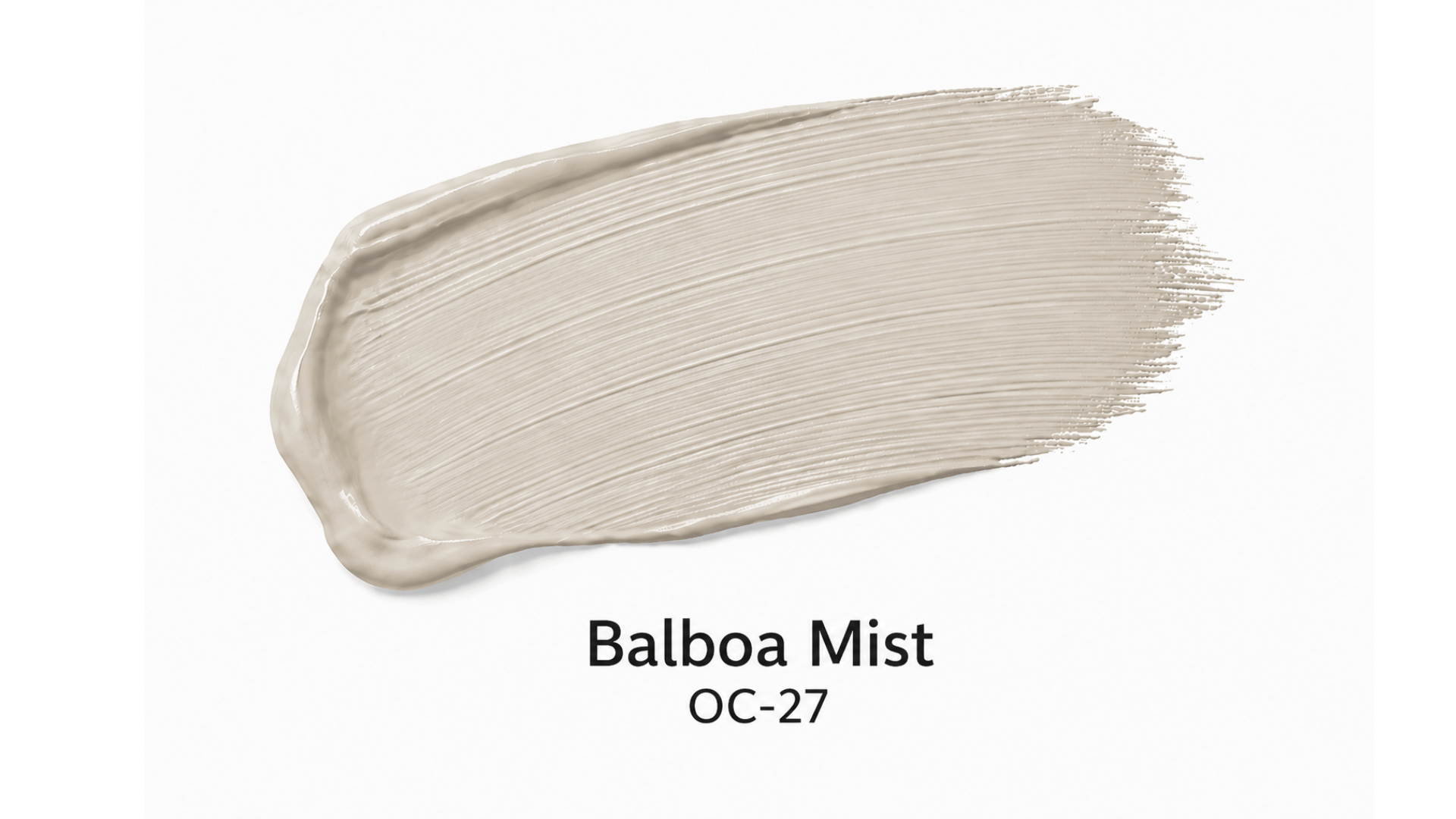 balboa mist paint swatch with smooth brush stroke on clean white
