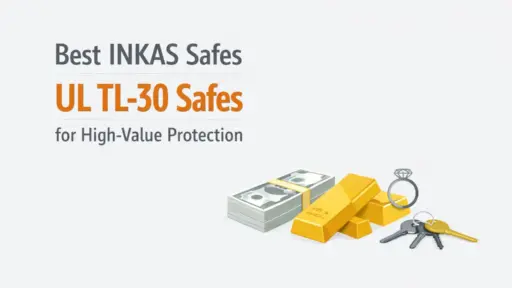 Stacks of cash, gold bars, diamond ring, and keys on light background