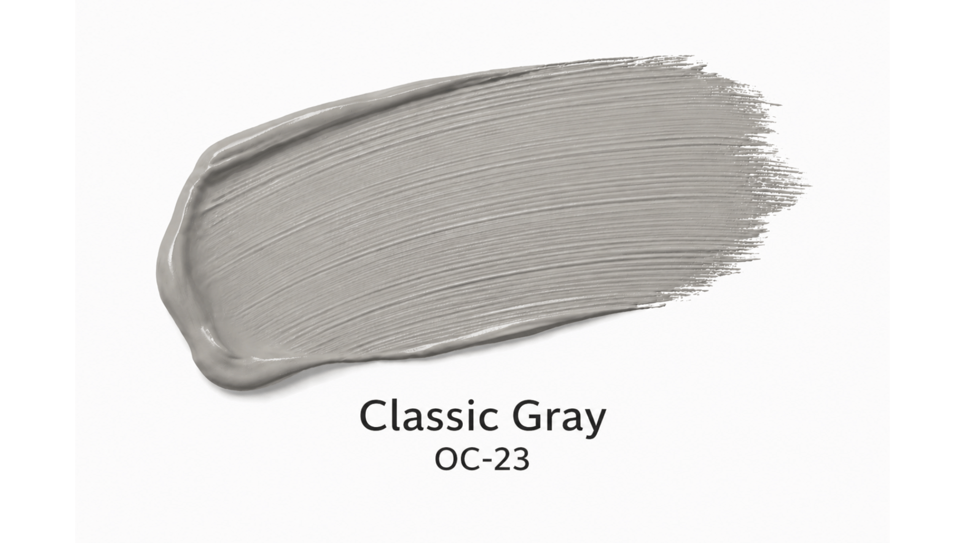 classic gray paint swatch with smooth brush stroke on clean white