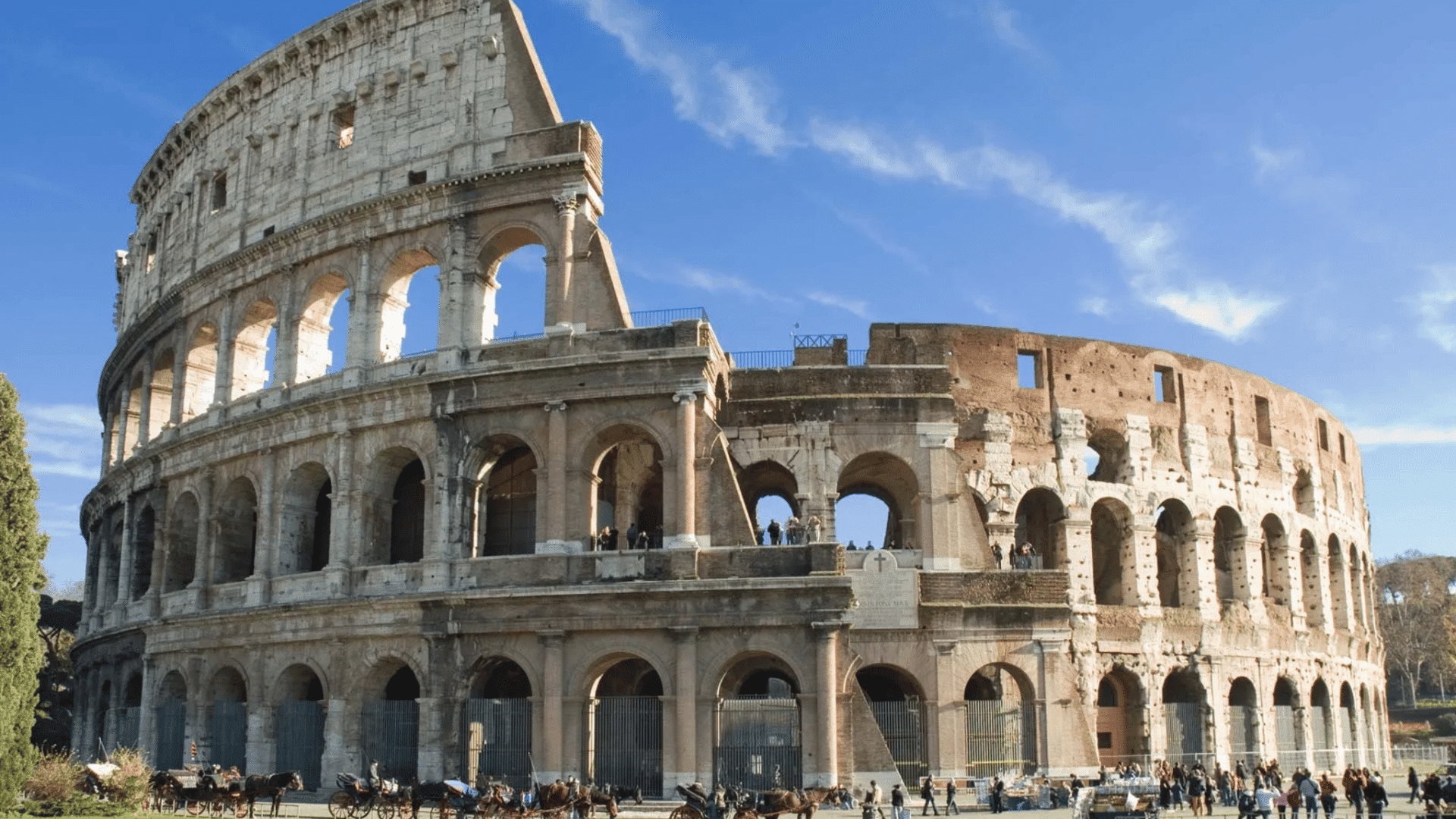 colosseum in Rome with arches and stone structure, reflecting Roman engineering and large-scale european architecture design. (1)