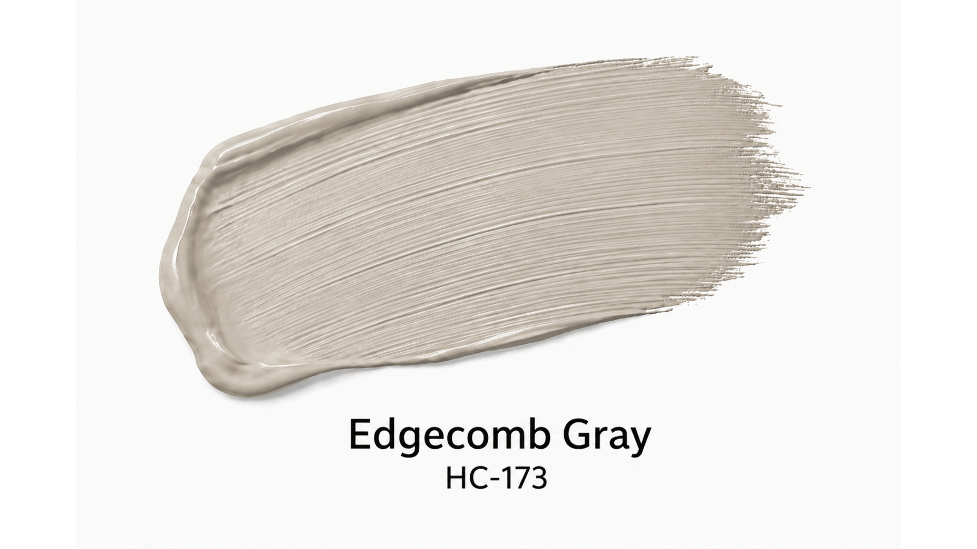 edgecomb gray paint swatch with smooth brush stroke on clean white