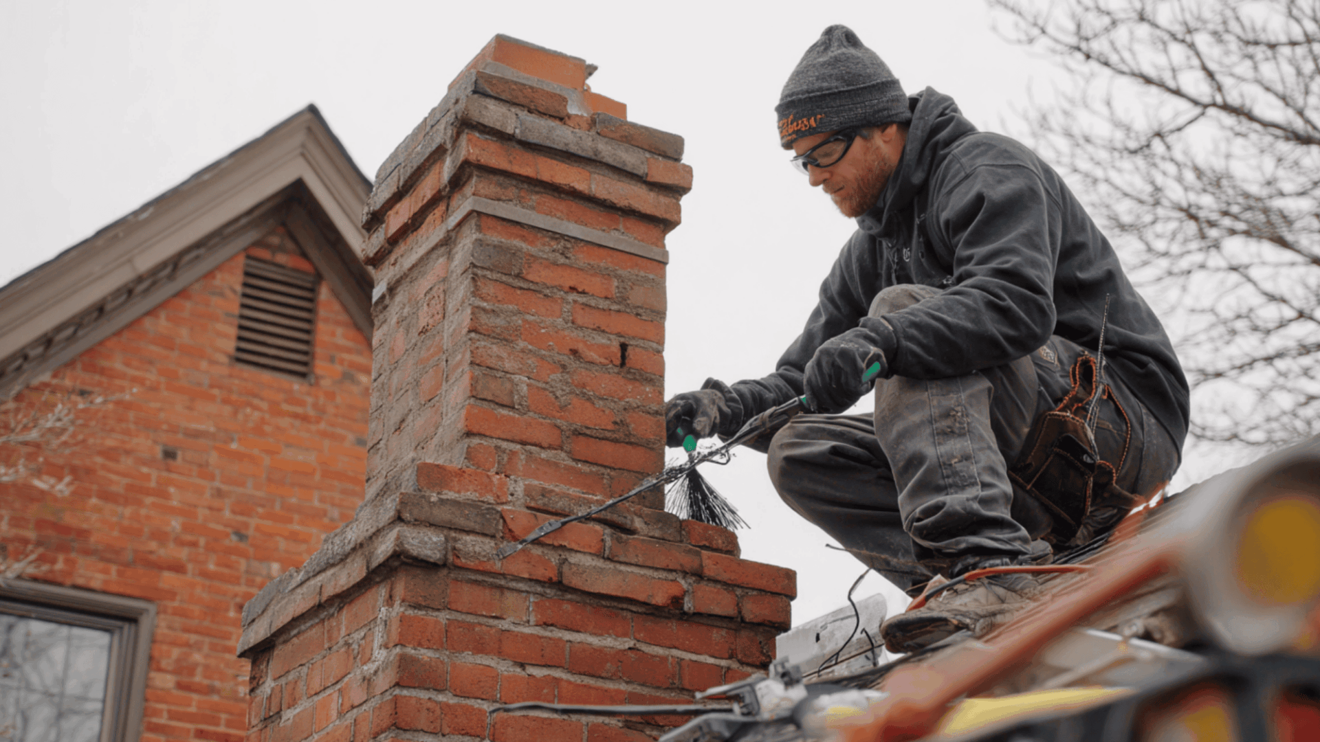 how to clean a chimney diy cleaning with brush and safety gear