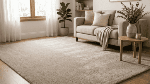 how to get paint out of carpet with clean carpet shown in a cozy living room with a vase and small sofa nearby