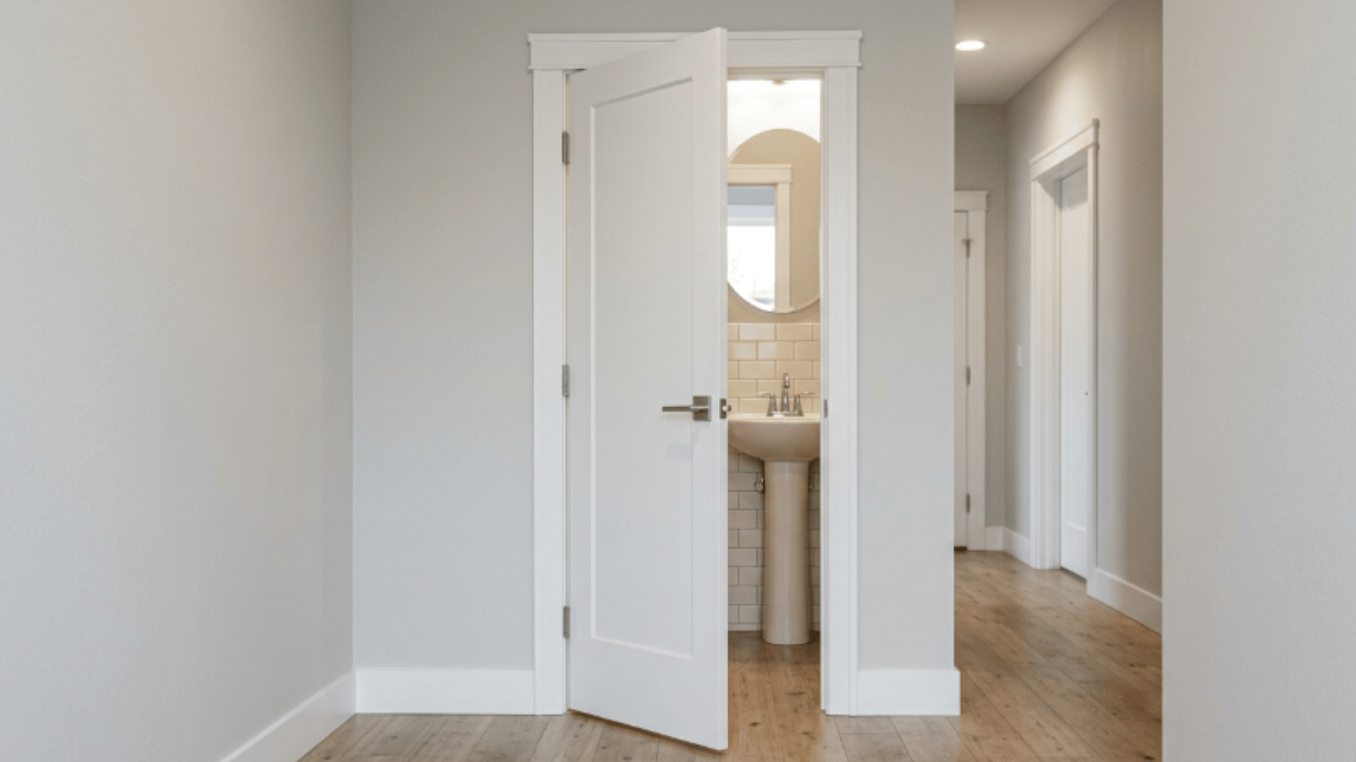 interior bathroom door with compact width suitable for small layouts