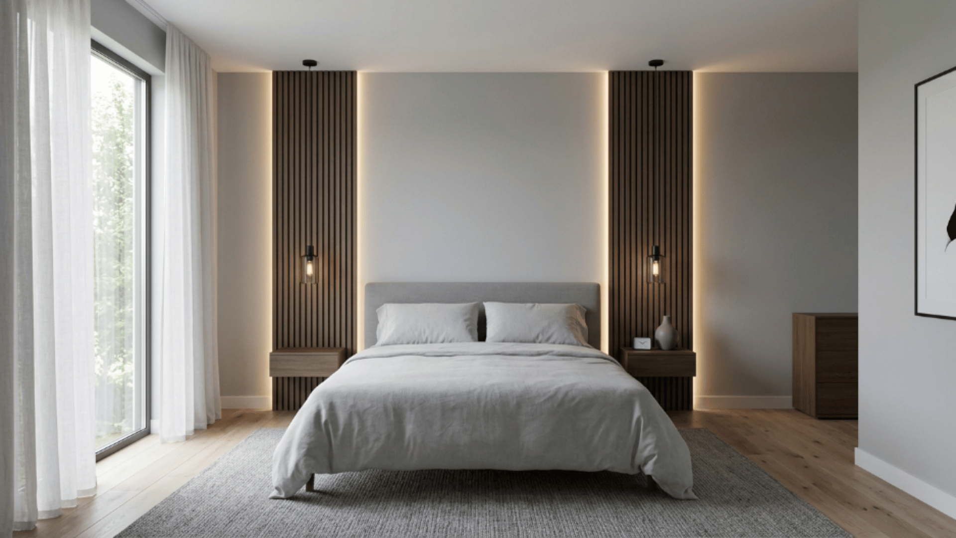 led strip lighting along wall edges creating a modern glow and added depth