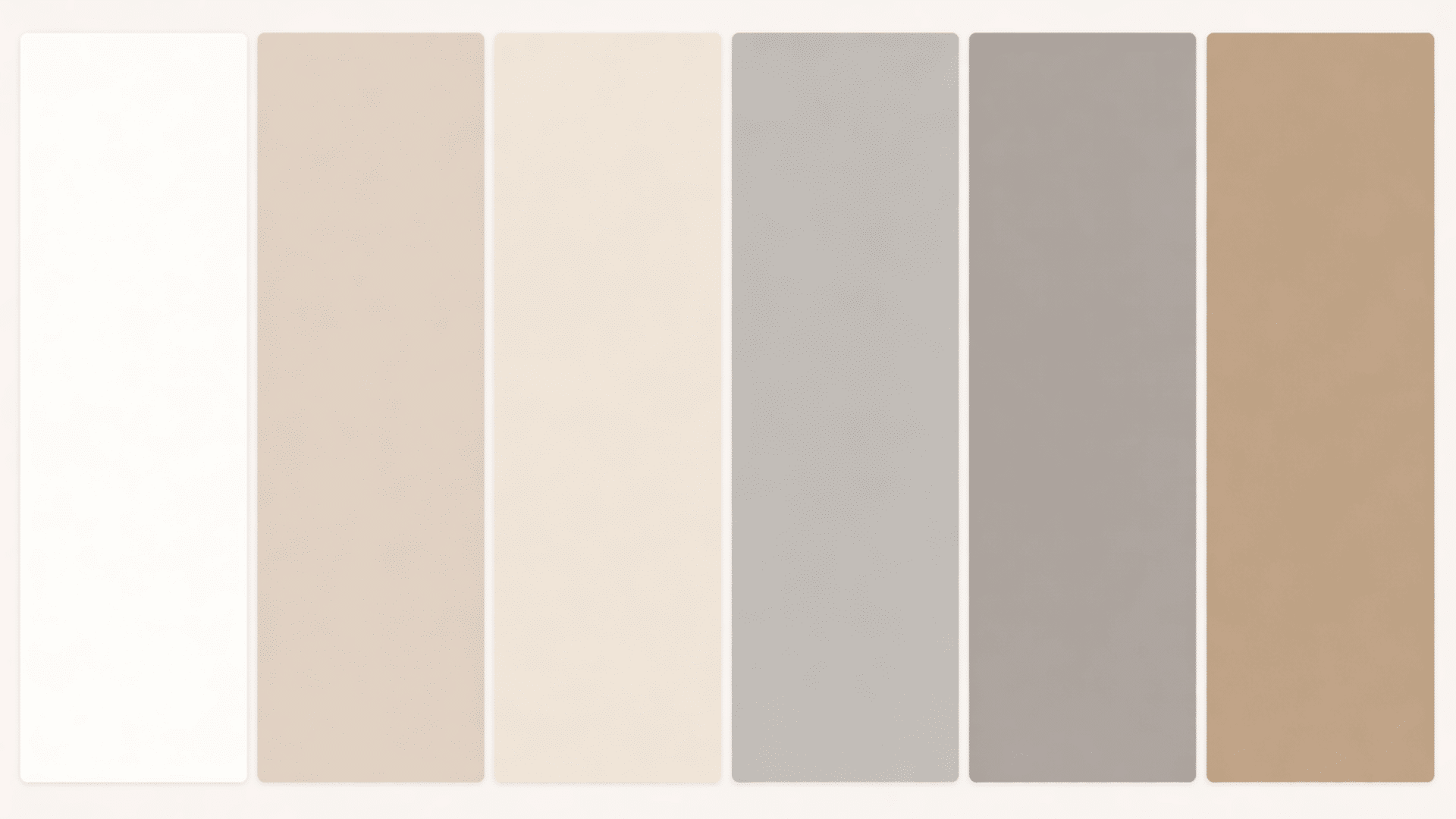 neutral color palette swatches with greige, beige, oatmeal, taupe, wood, and off-white tones. (1)