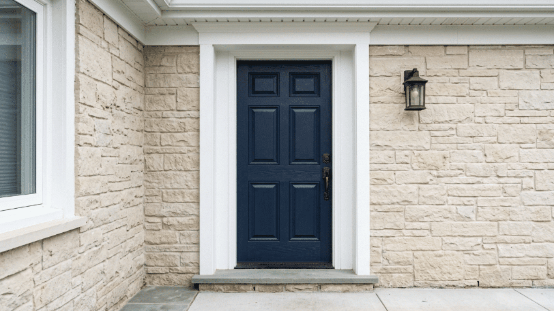 panel door with structured design fitting standard residential door frames
