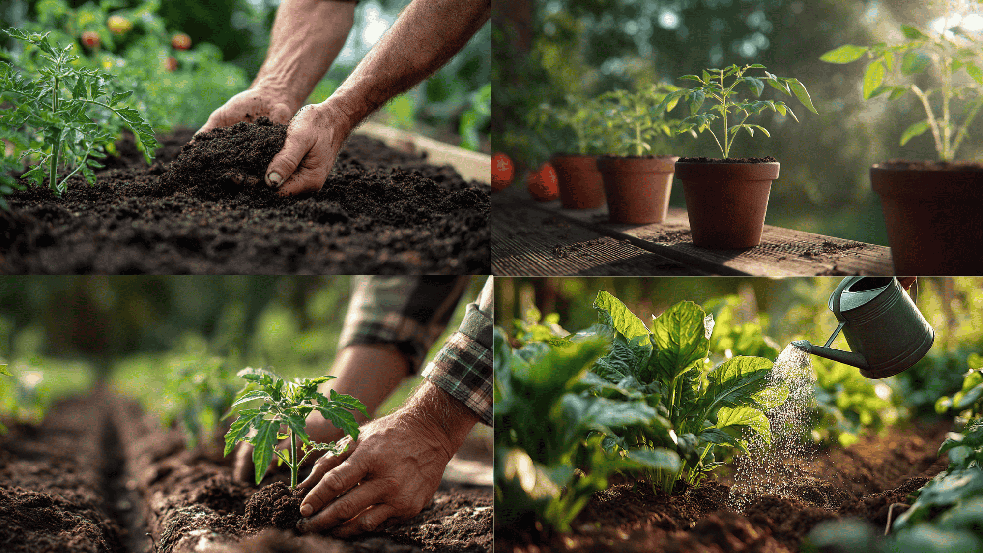preparing soil hardening off transplanting and watering tomato plants for healthy growth