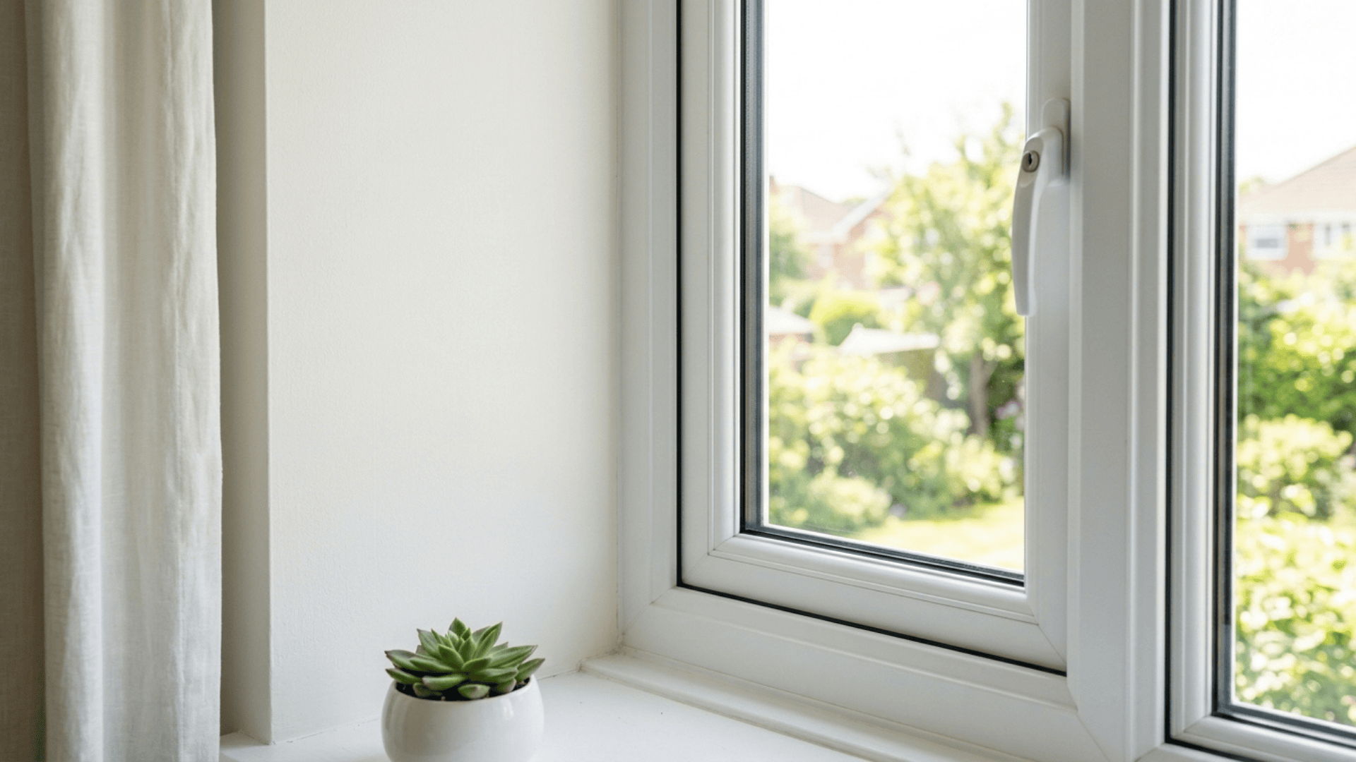 pvc windows installed in a modern residential room with natural daylight coming through the frame