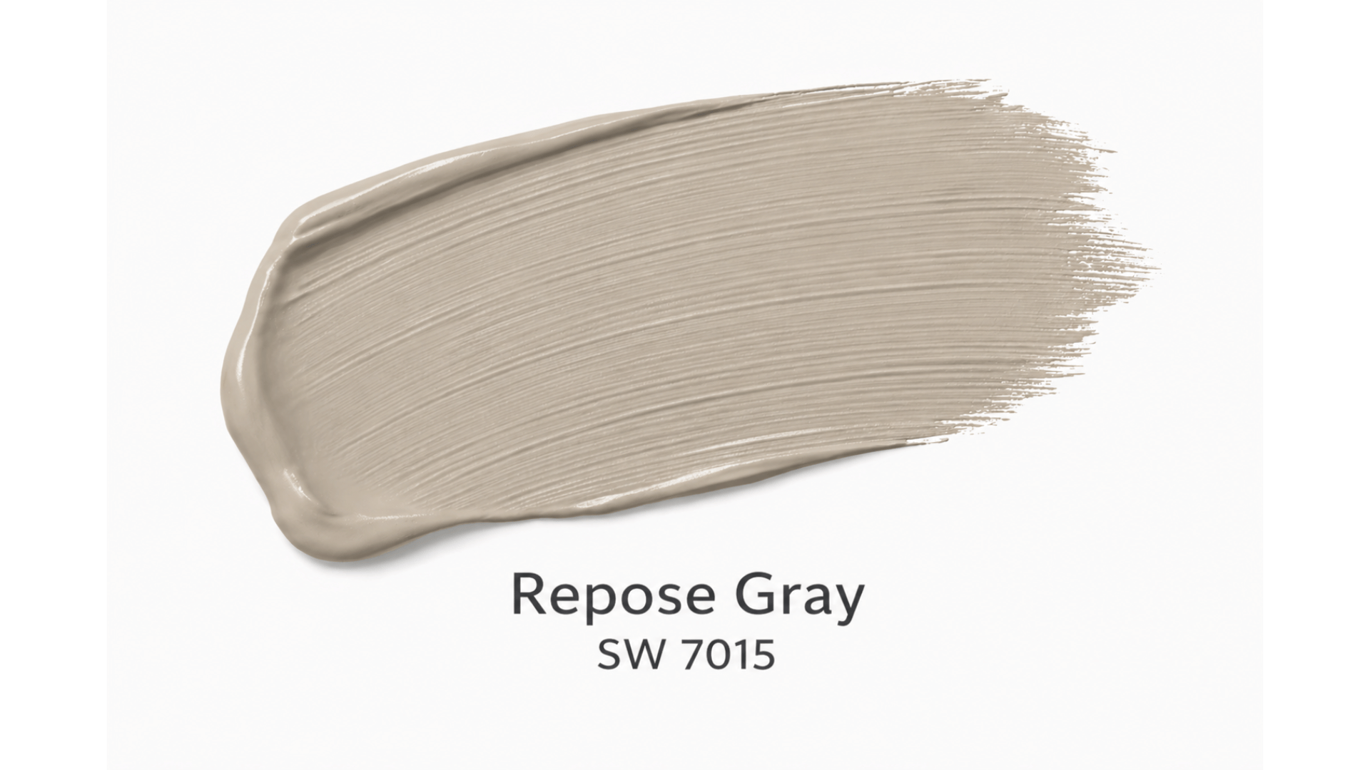 repose gray paint swatch with smooth brush stroke on clean white