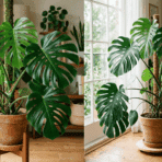 side-by-side swiss Cheese Plan andt Monstera plants