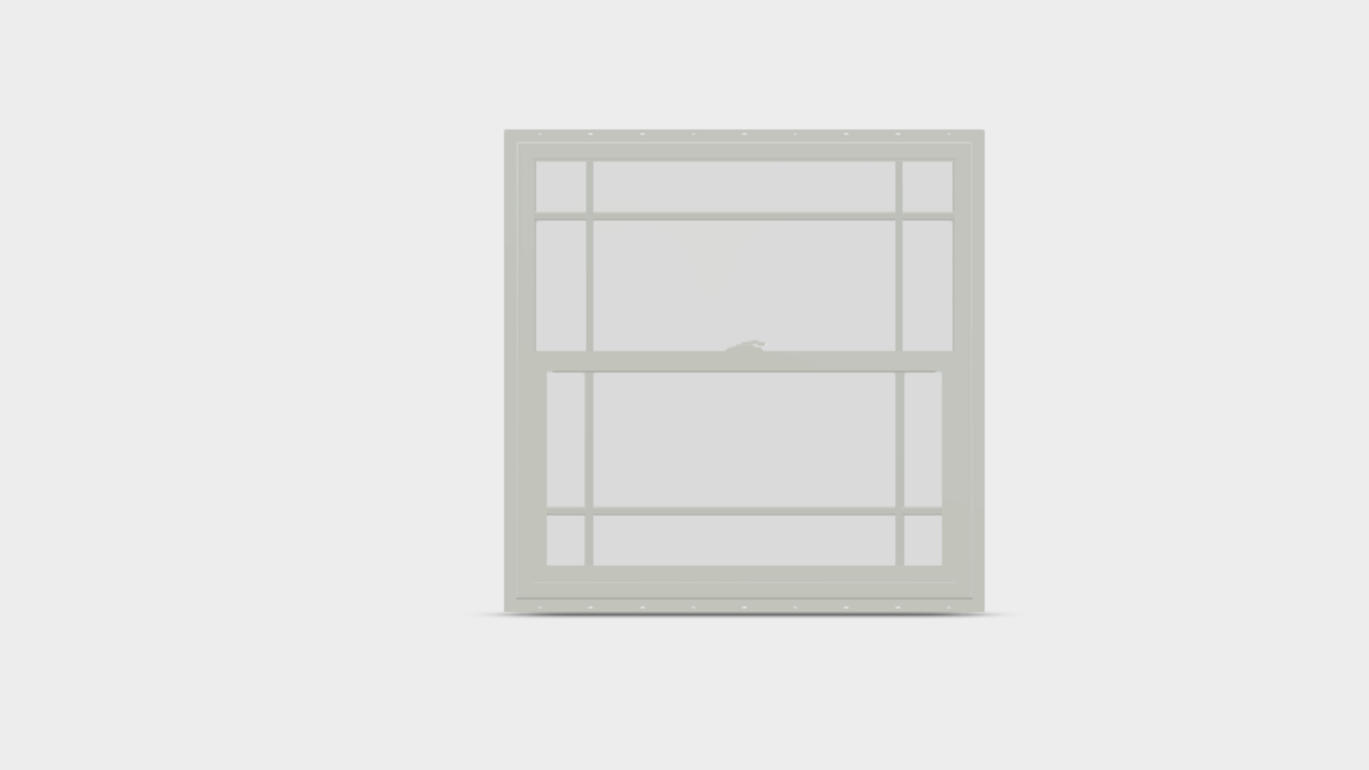 simple grey window frame isolated on plain background showing grid design and minimal clean architectural style