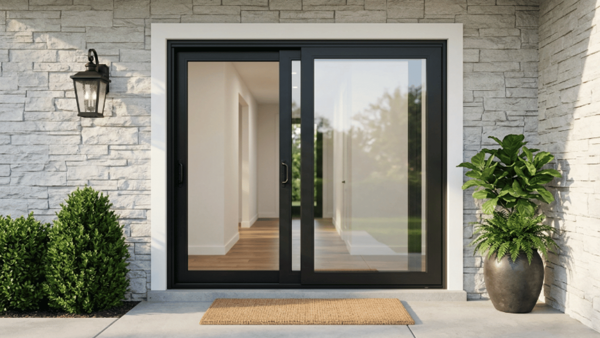 sliding glass door with wide opening ideal for patio and garden access