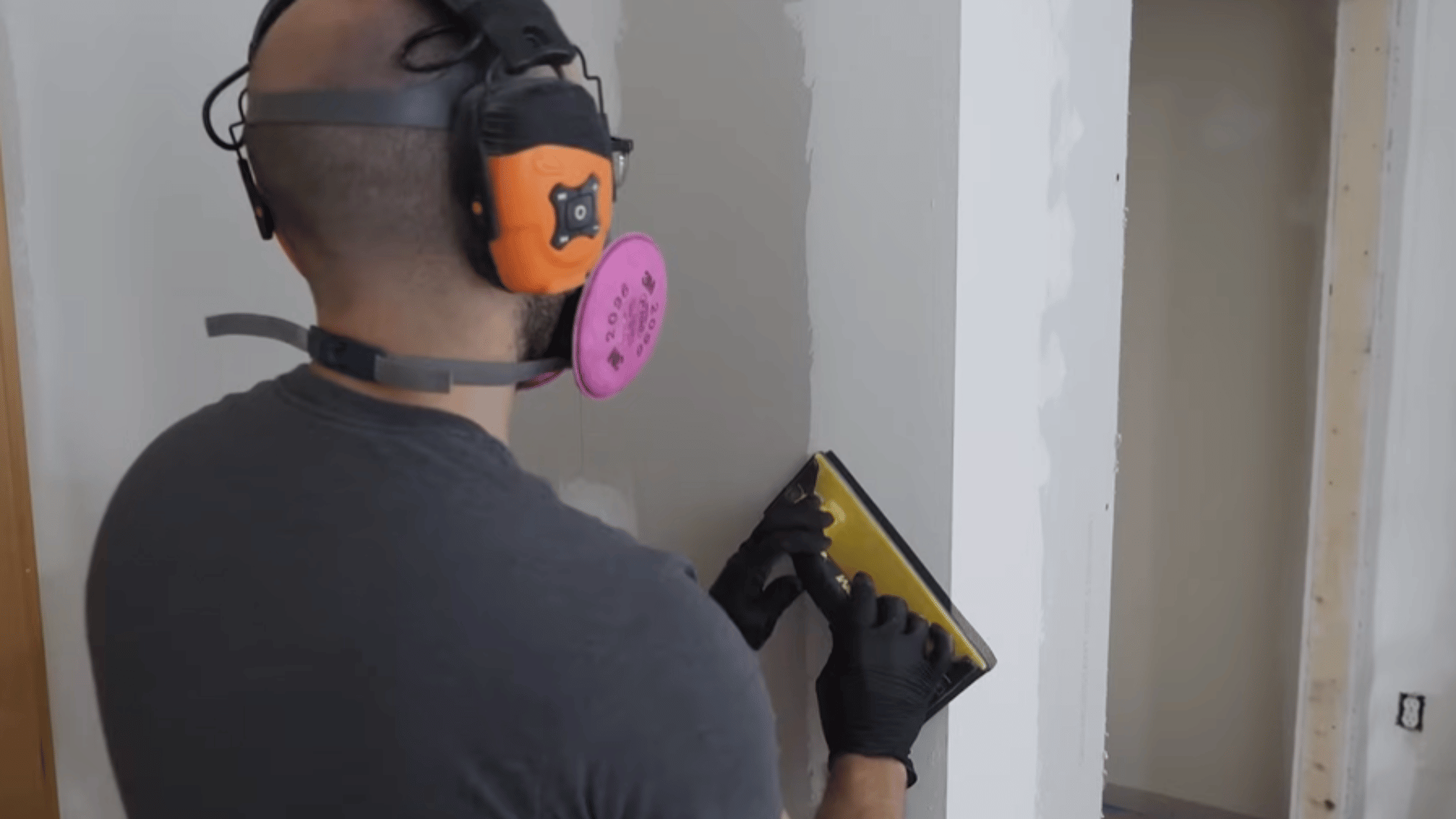 smooth surface apply joint compound tape seams let dry and sand for an even finish