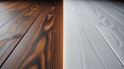 stained wood vs smooth painted wood split