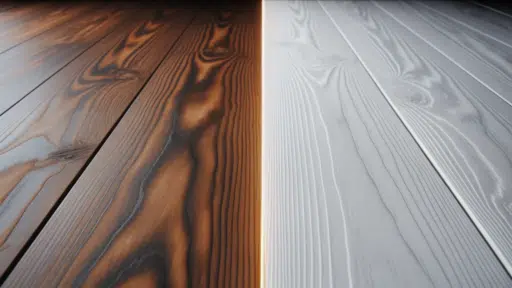 stained wood vs smooth painted wood split