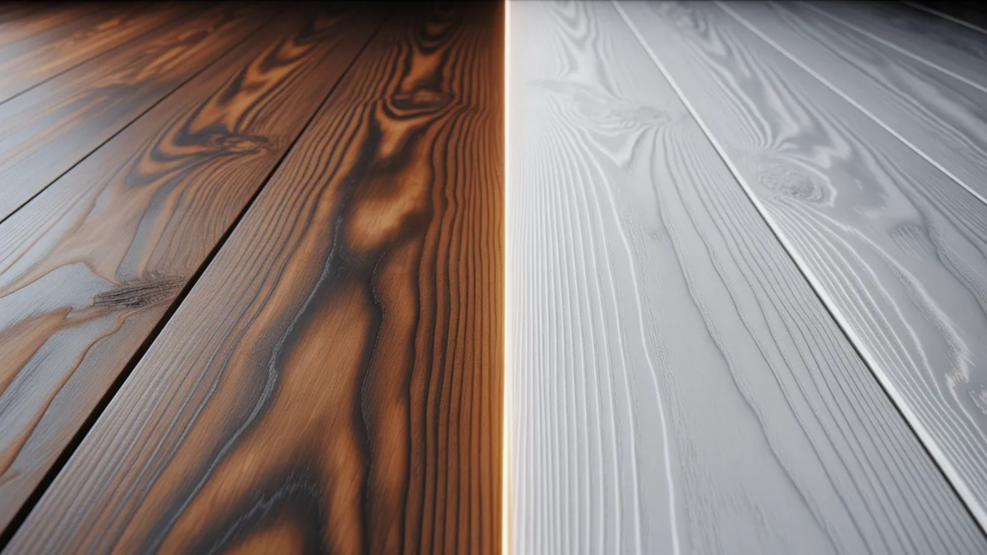 stained wood vs smooth painted wood split