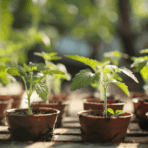 tomato seedlings ready for transplanting with strong stems and green leaves