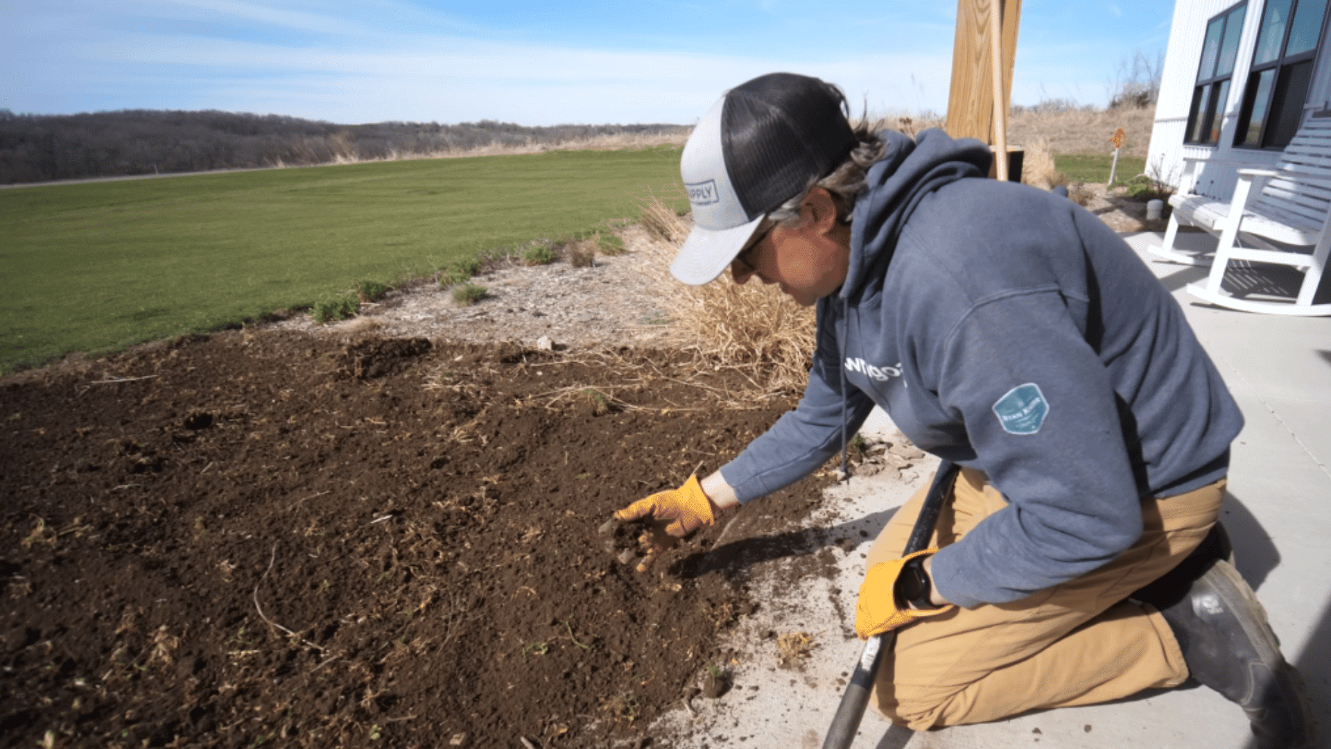 topsoil spread across ground for grass seed planting