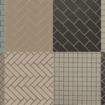 unique subway tile pattern ideas in a collage of 8