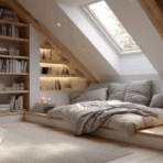 attic bedroom ideas for small stylish space with sloped ceiling and cozy modern design