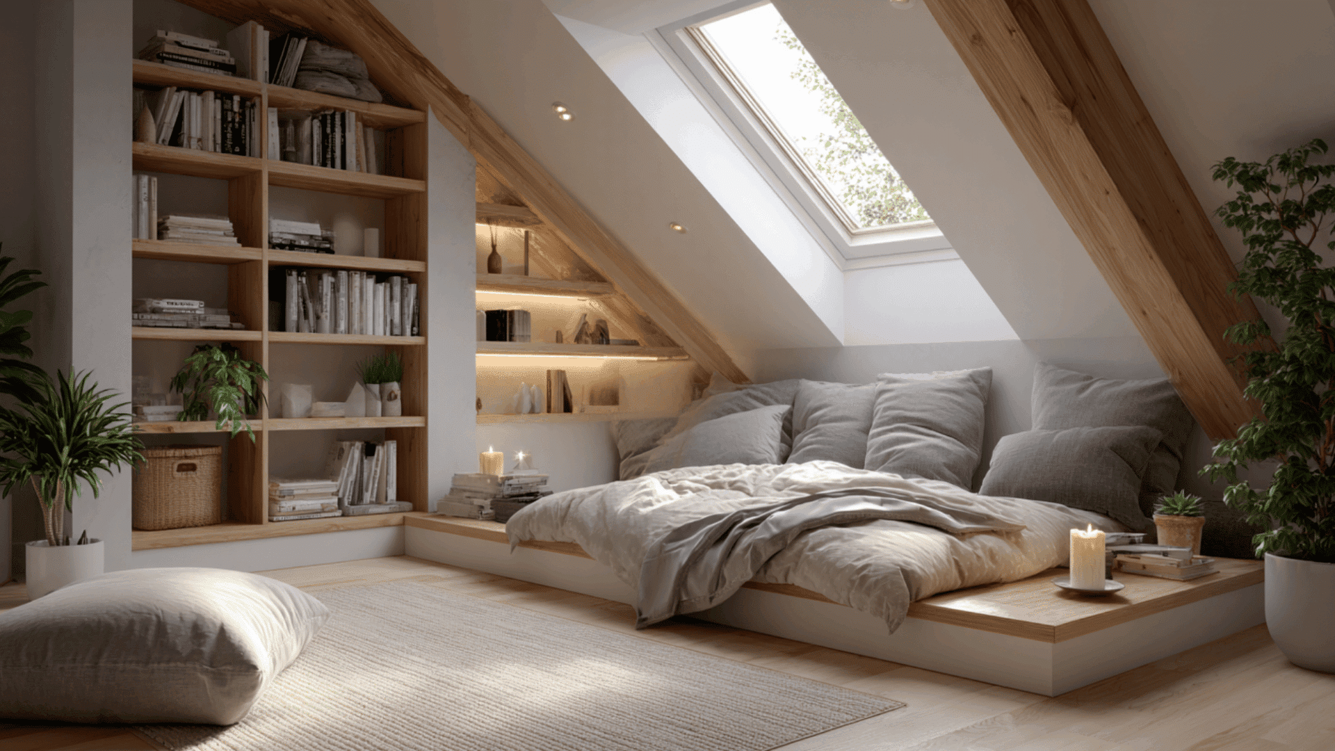 attic bedroom ideas for small stylish space with sloped ceiling and cozy modern design